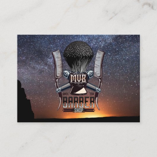 barber donkere hemel visitekaartje (Voorkant)