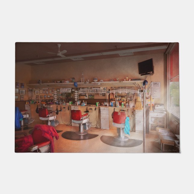 Barber - Eddie's barbershop Deurmat (Voorkant)