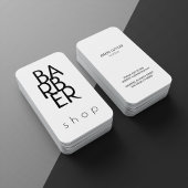 Barber eenvoudige moderne typografie zwart-wit visitekaartje