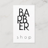 Barber eenvoudige moderne typografie zwart-wit visitekaartje (Voorkant)