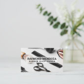 Barber en scheren Accessoires Achtergrond Visitekaartje (Staand voorkant)