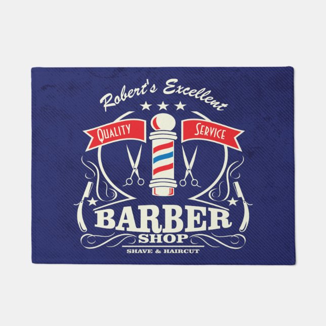 Barber Entrance deur Mat Blue (Voorkant)