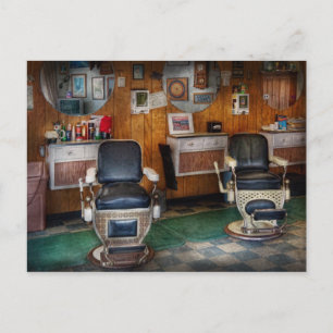 Barber - Frenchtown, NJ - Twee oude barberstoelen Briefkaart