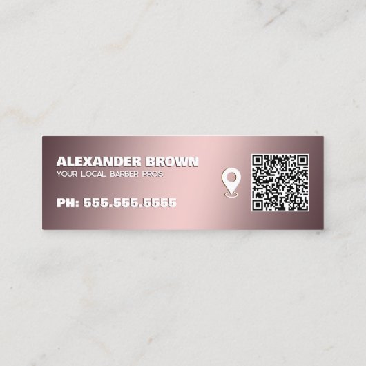 Barber Google Maps QR Mini Visitekaartje (Achterkant)