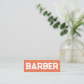 Barber Haar Peach Fuzz QR Mini Visitekaartje (Staand voorkant)