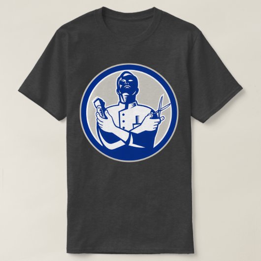 Barber Hair Clipper Scissors Retro T-shirt (Design voorkant)