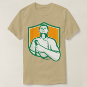 Barber Hair Clipper Scissors Shield Retro T-shirt (Design voorkant)