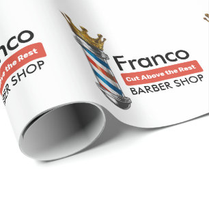 Barber Hair Shop King Crown Barber Pole Hair Salon Cadeaupapier