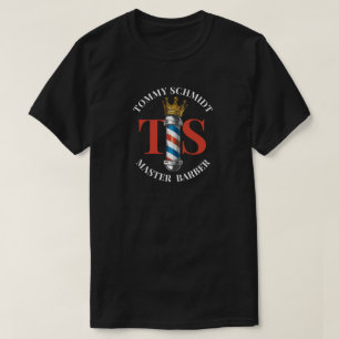 Barber Hair Shop King Crown Barber Pole Hair Salon T-shirt