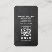 Barber Hair Shop Royal Crown Barber Pole QR-code Visitekaartje (Achterkant)