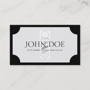 Barber/Hair Stylist Black/White Golden Plaque Visitekaartje