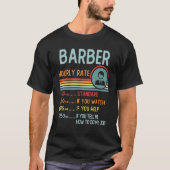 Barber Hourly Rate T-Shirt Retro Job Title (Voorkant)