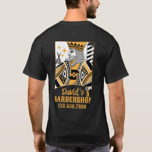 Barber King Retro Spelen Kaart Stijl Haar Stylist T-shirt