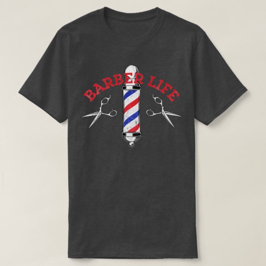 Barber Life Salon Hair Dresser Distress Scissors T-shirt (Design voorkant)