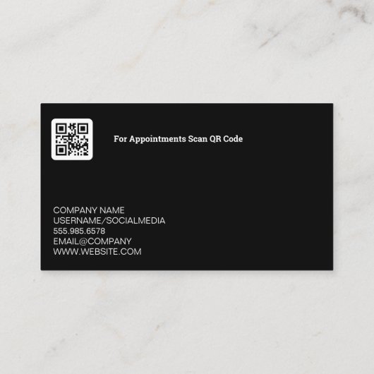 Barber Logo | QR Code | Metaalachtig Visitekaartje (Achterkant)