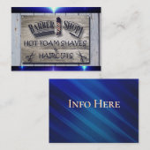 Barber Logo- Sign Popping Blue Trim Visitekaartje (Voorkant / Achterkant)