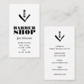 Barber logo zwart-wit visitekaartje (Voorkant / Achterkant)