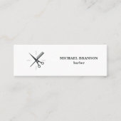 Barber minimalistisch grijs en witte schaar Comb Mini Visitekaartje (Voorkant)