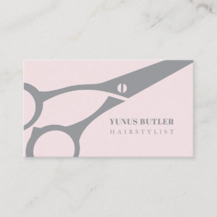 Barber Minimalistische Schaar Hair Stylist Blush P Visitekaartje