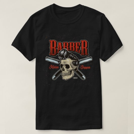Barber mister dapper skullgrappig t-shirt (Design voorkant)
