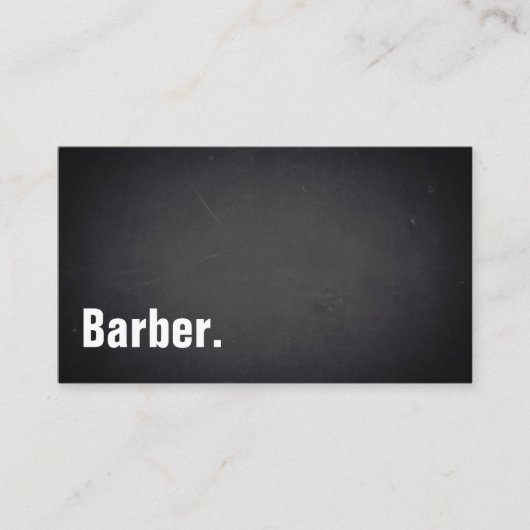 Barber Modern Minimalist Blackboard Professional Visitekaartje (Voorkant)