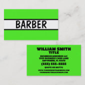 Barber Neon Green Visitekaartje (Voorkant / Achterkant)