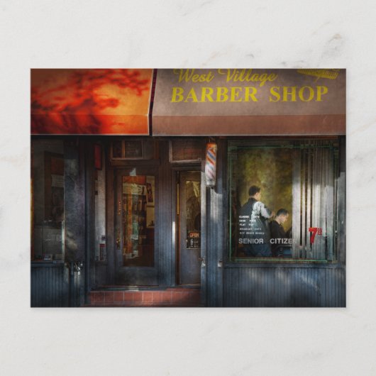 Barber - NY - West Village Barber Shop Briefkaart (Voorkant)