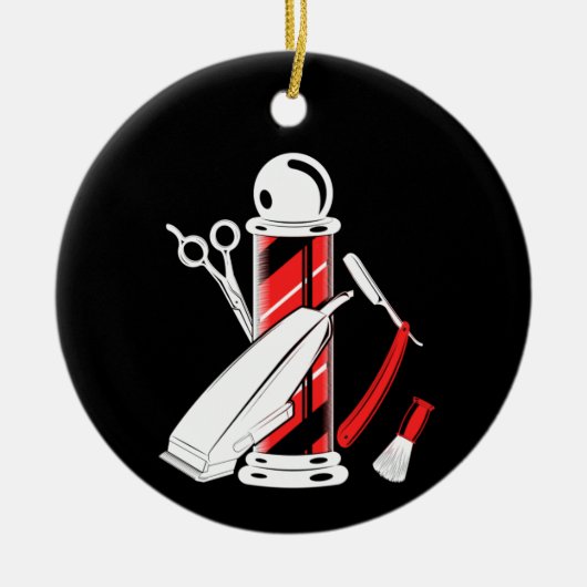Barber Ornament Barber Pole kerstversiering (Voorkant)
