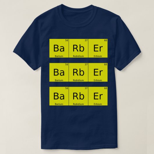 Barber Periodic Table Funny Barber Gift T-shirt (Design voorkant)