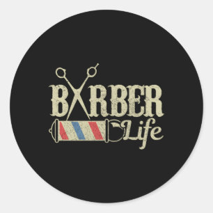 Barber Pole Haarstylist Kapper Ronde Sticker