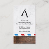 Barber Pole | Hout en marmer Visitekaartje (Achterkant)