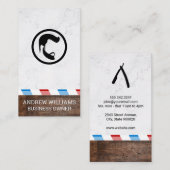 Barber Pole | Hout en marmer Visitekaartje (Voorkant / Achterkant)