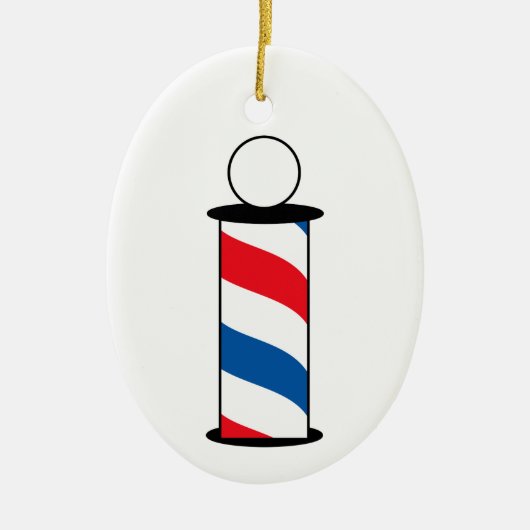 Barber Pole Keramisch Ornament (Voorkant)