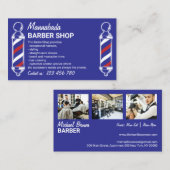 Barber Pole moderne logo aangepaste fotomarine Visitekaartje (Voorkant / Achterkant)