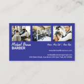 Barber Pole moderne logo aangepaste fotomarine Visitekaartje (Achterkant)