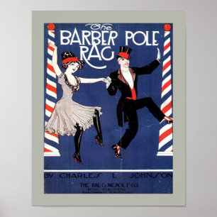 BARBER POLE RAG  blad Music Hoesje Kopiëren Poster