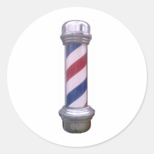 Barber Pole Ronde Sticker