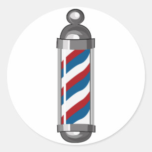 Barber Pole Ronde Sticker