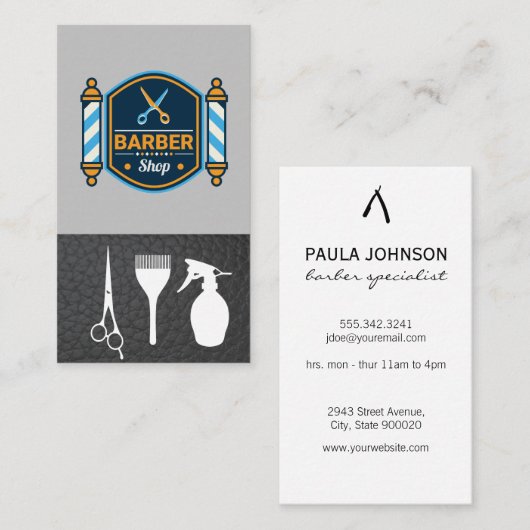 Barber Pole | Schaar Visitekaartje (Voorkant / Achterkant)