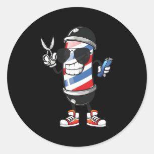 Barber Pole voor Barbershop Kapsel Barber Ronde Sticker