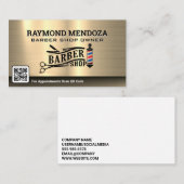 Barber Pool en gereedschap | goudmetallisch Visitekaartje (Voorkant / Achterkant)