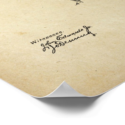 Barber Razor Antique Poster Brevet Ancien LooK (Coin)