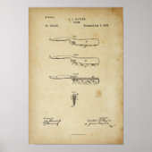 Barber Razor Antique Poster Brevet Ancien LooK (Devant)