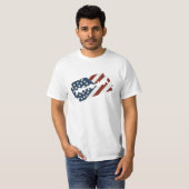 Barber Razor Blade Amerikaanse vlag T-shirt (Voorkant volledig)