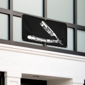 barber razor iconen spandoek (Buitenkant Gebouw)