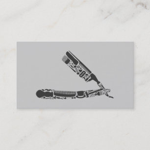 barber razor iconen visitekaartje