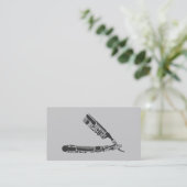 barber razor iconen visitekaartje (Staand voorkant)