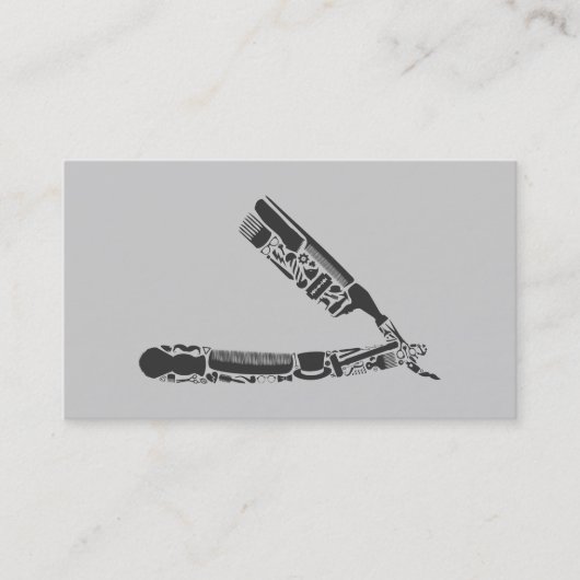 barber razor iconen visitekaartje (Voorkant)
