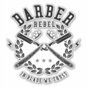 Barber Rebel in Blade, we vertrouwen erop Sticker (Voorkant)