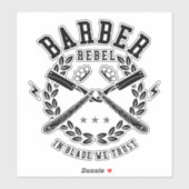 Barber Rebel in Blade, we vertrouwen erop Sticker (Vel)